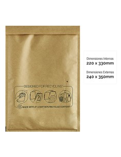 Bolsa Acolchada Burbujas Bankers Box Nº 16 220x330 Pack 10 Uds 2